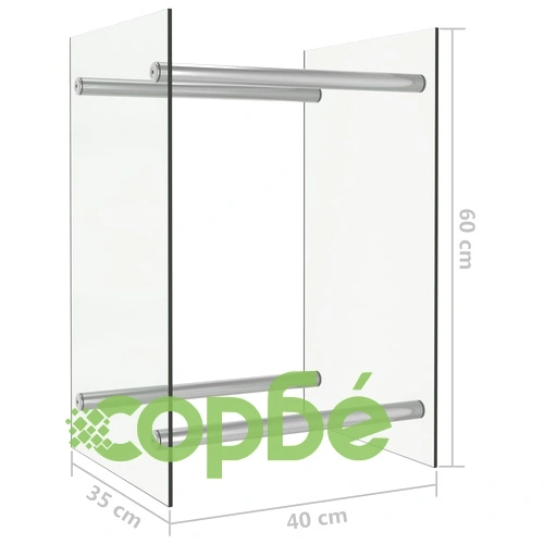 Стойка за дърва, прозрачна, 40x35x60 см, стъкло ➤ топ цена ➤ sorbe.bg