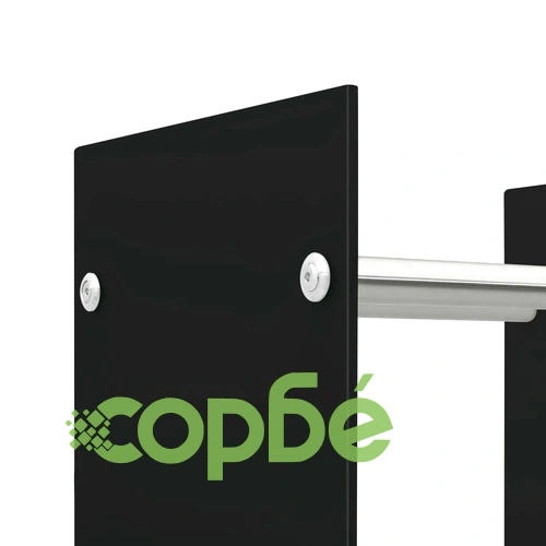 Стойка за дърва, черна, 80x35x60 см, стъкло ➤ топ цена ➤ sorbe.bg