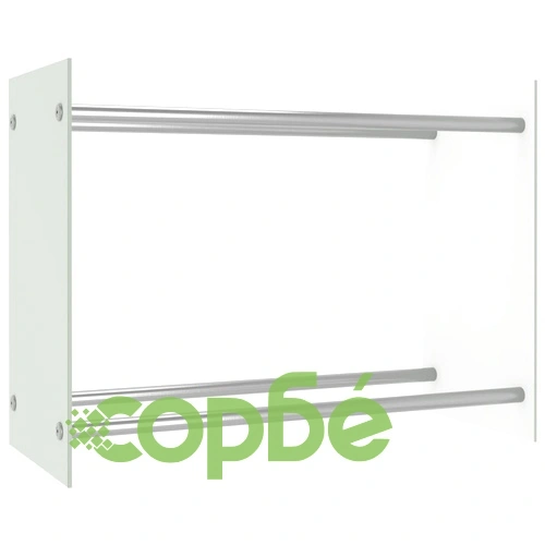 Стойка за дърва, бяла, 80x35x60 см, стъкло ➤ топ цена ➤ sorbe.bg