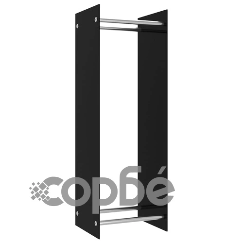 Стойка за дърва, черна, 40x35x120 см, стъкло ➤ топ цена ➤ sorbe.bg