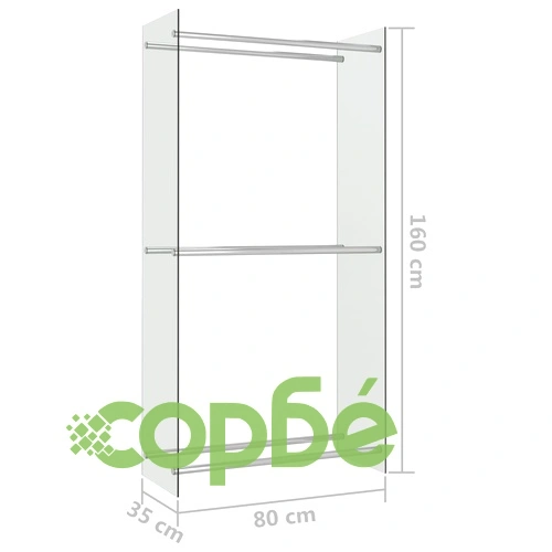 Стойка за дърва, прозрачна, 80x35x160 см, стъкло ➤ топ цена ➤ sorbe.bg