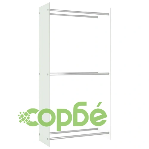 Стойка за дърва, бяла, 80x35x160 см, стъкло ➤ топ цена ➤ sorbe.bg