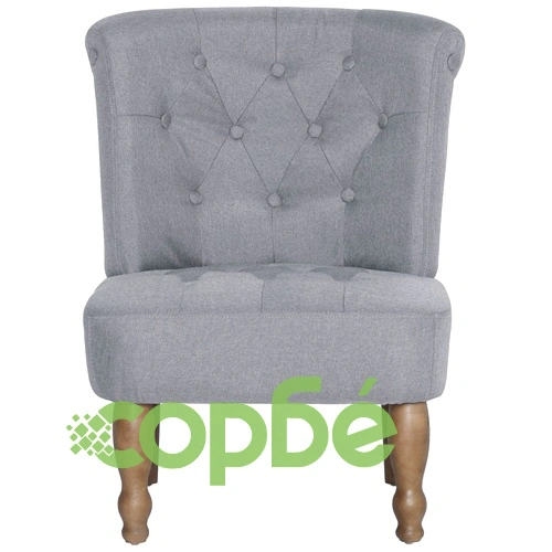 Френски стол, светлосив, текстил ➤ топ цена ➤ sorbe.bg