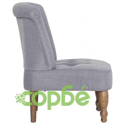 Френски стол, светлосив, текстил ➤ топ цена ➤ sorbe.bg