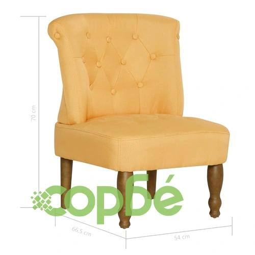 Френски стол, жълт, текстил ➤ топ цена ➤ sorbe.bg