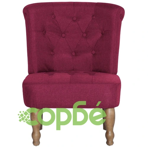 Френски стол, виненочервен, текстил ➤ топ цена ➤ sorbe.bg