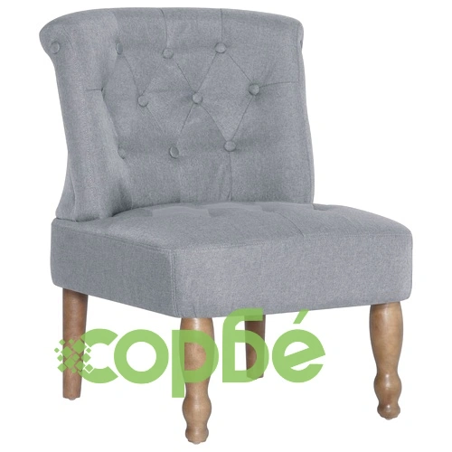 Френски столове, 2 бр, светлосиви, текстил ➤ топ цена ➤ sorbe.bg