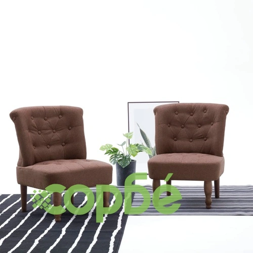 Френски столове, 2 бр, кафяви, текстил ➤ топ цена ➤ sorbe.bg