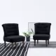 Френски столове, 2 бр, черни, текстил