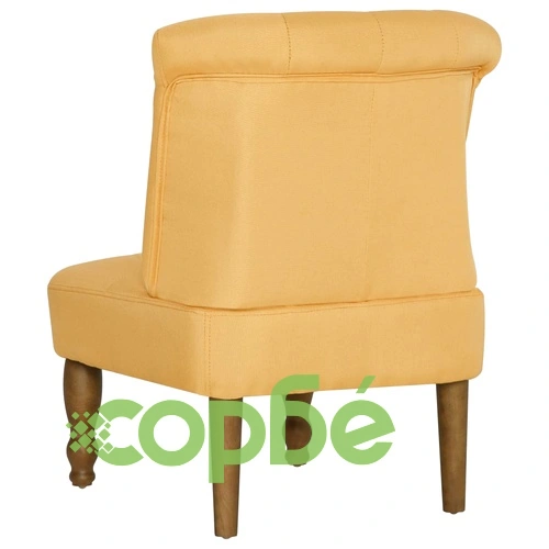 Френски столове, 2 бр, жълти, текстил ➤ топ цена ➤ sorbe.bg