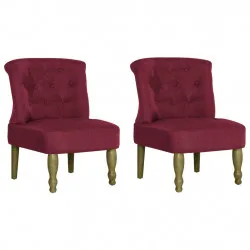 Френски столове, 2 бр, виненочервени, текстил