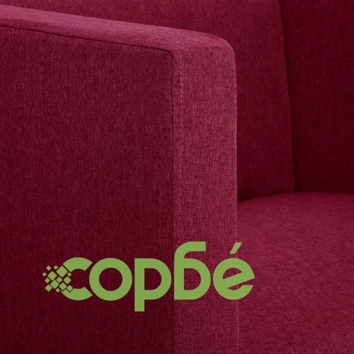 Фотьойл с кубична форма, виненочервен, текстил ➤ топ цена ➤ sorbe.bg