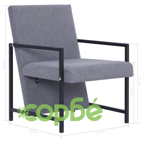 Фотьойл, светлосив, текстил ➤ топ цена ➤ sorbe.bg