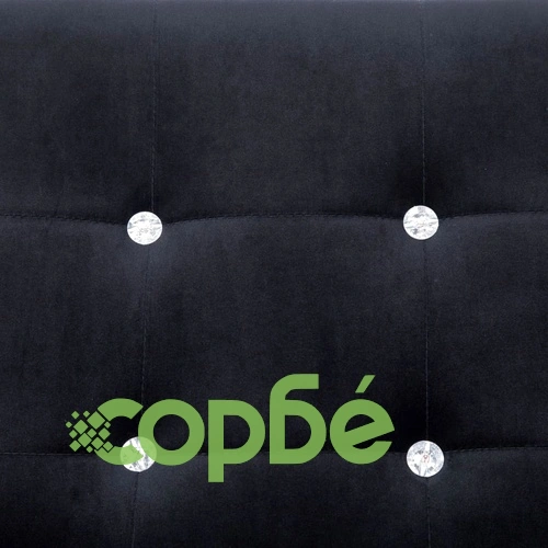 2-местен диван с подлакътници, черен, хром и кадифе ➤ топ цена ➤ sorbe.bg