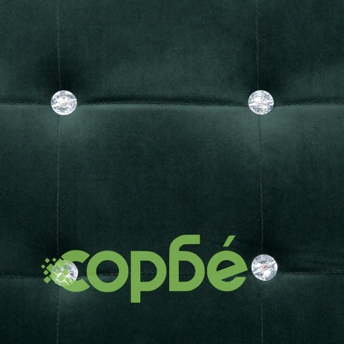 Двуместен диван с подлакътници, тъмнозелен, хром и кадифе ➤ топ цена ➤ sorbe.bg