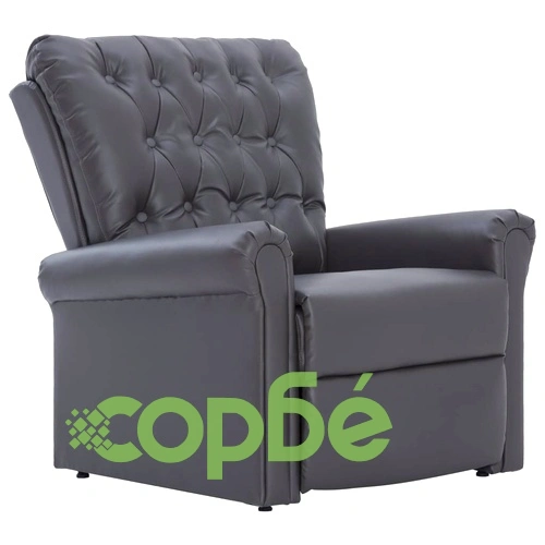 Реклайнер, сив, изкуствена кожа  ➤ топ цена ➤ sorbe.bg