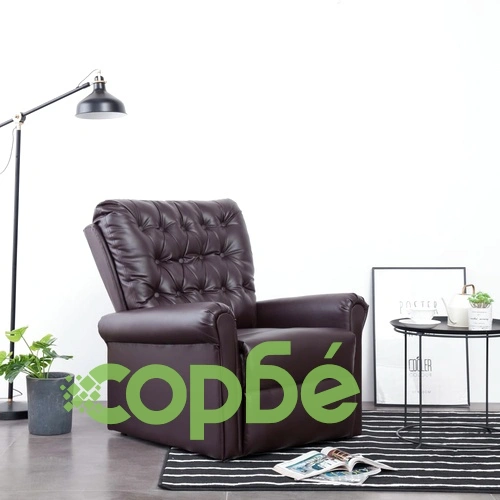 Реклайнер, кафяв, изкуствена кожа ➤ топ цена ➤ sorbe.bg