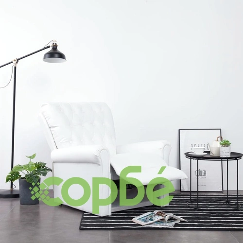 Реклайнер, бял, изкуствена кожа ➤ топ цена ➤ sorbe.bg