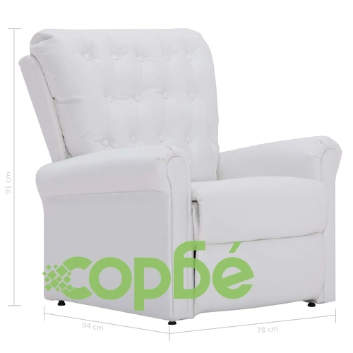 Реклайнер, бял, изкуствена кожа ➤ топ цена ➤ sorbe.bg