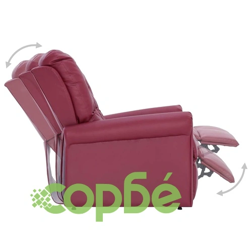Реклайнер, виненочервен, изкуствена кожа ➤ топ цена ➤ sorbe.bg