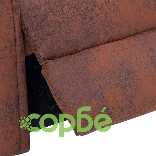 Реклайнер, кафяв, изкуствен велур ➤ топ цена ➤ sorbe.bg