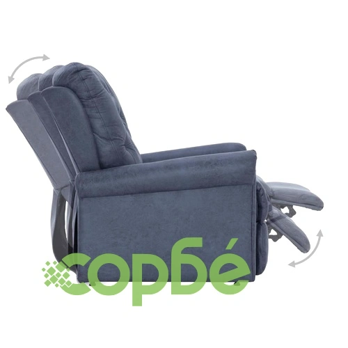 Реклайнер, сив, изкуствен велур ➤ топ цена ➤ sorbe.bg