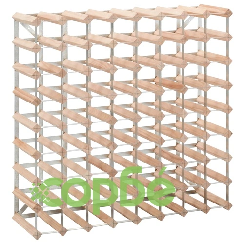 Стойка за вино за 72 бутилки, масивна борова дървесина ➤ топ цена ➤ sorbe.bg