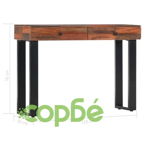 Конзолна маса, 110x30x76 см, регенерирано дърво масив  ➤ топ цена ➤ sorbe.bg
