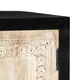 Ръчно резбован страничен шкаф, сив, 75x35x60 см, манго масив