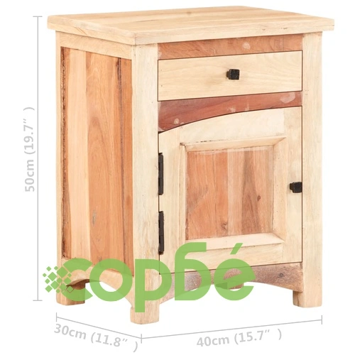 Нощно шкафче, 40х30х50 см, регенерирано дърво масив ➤ топ цена ➤ sorbe.bg