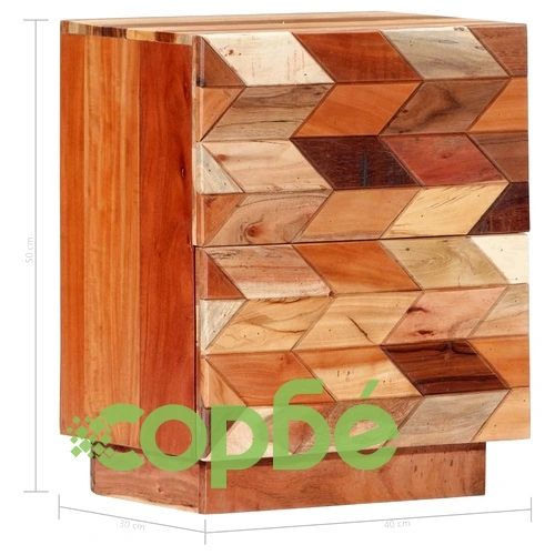 Нощно шкафче, 40х30х50 см, регенерирано дърво масив ➤ топ цена ➤ sorbe.bg