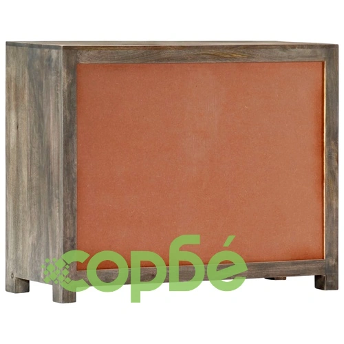 Страничен шкаф, сив, 75x30x60 см, мангово дърво масив ➤ топ цена ➤ sorbe.bg
