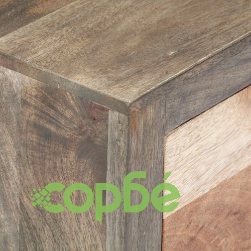 Страничен шкаф, сив, 75x30x60 см, мангово дърво масив ➤ топ цена ➤ sorbe.bg