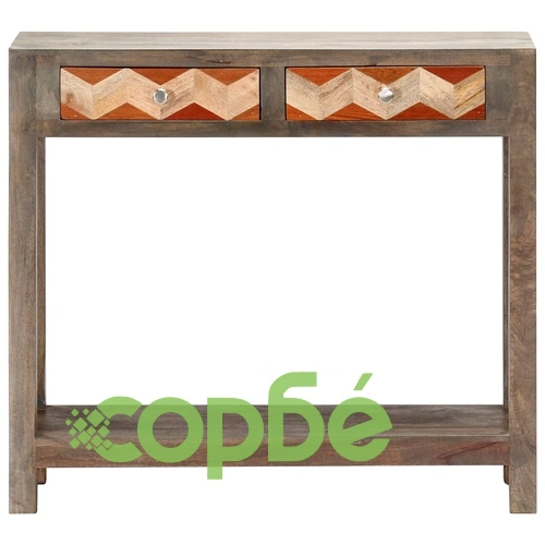 Конзолна маса, сива, 86x30x76 cм, манго масив ➤ топ цена ➤ sorbe.bg