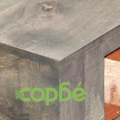 Конзолна маса, сива, 86x30x76 cм, манго масив ➤ топ цена ➤ sorbe.bg