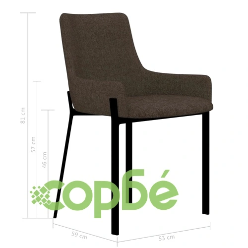 Трапезни столове, 2 бр, кафяви, текстил ➤ топ цена ➤ sorbe.bg