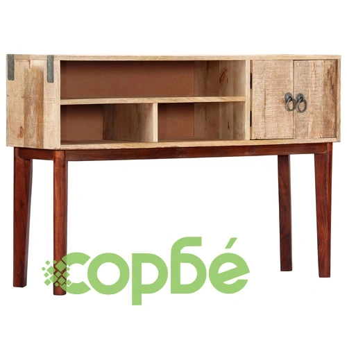 Конзолна маса, 115x30x76 cм, грубо мангово дърво масив ➤ топ цена ➤ sorbe.bg