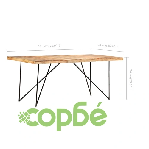 Трапезна маса, 180x90x76 cм, мангово дърво масив ➤ топ цена ➤ sorbe.bg