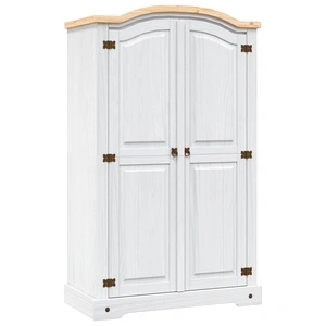 Гардероб, мексикански бор, стил Корона, 2 врати, бял