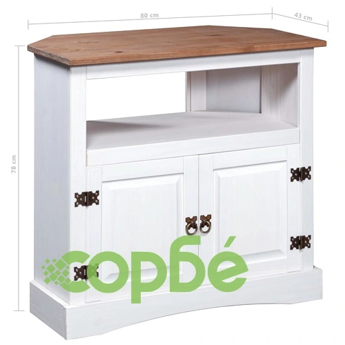 Конзолна маса, мексикански бор, стил Корона, бяла, 80x43x78 cм ➤ топ цена ➤ sorbe.bg