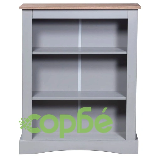 Библиотека 3 рафта мексикански бор стил Корона сив 81x29x100 cм ➤ топ цена ➤ sorbe.bg
