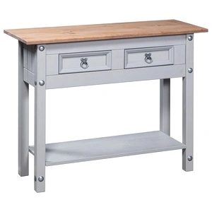 Конзолна маса мексикански бор стил Корона сива 90x34,5x73 cм