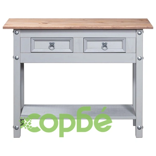 Конзолна маса мексикански бор стил Корона сива 90x34,5x73 cм ➤ топ цена ➤ sorbe.bg