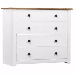Страничен шкаф, бял, 80x40x73 см, бор, Panama Range