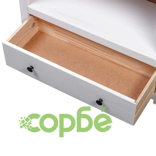 Библиотека, бяла, 80x35x110 см, бор масив, Panama Range ➤ топ цена ➤ sorbe.bg