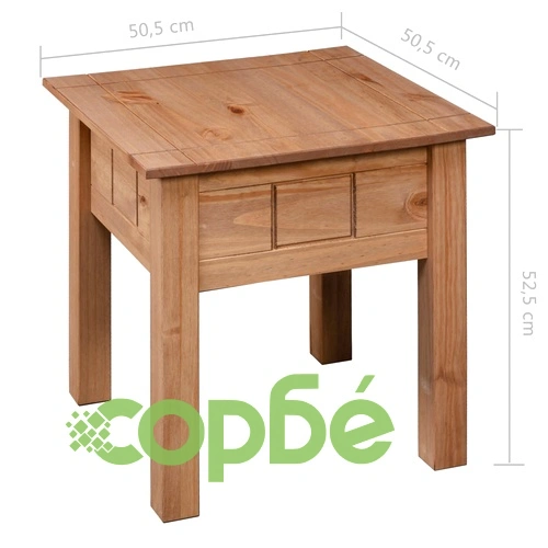 Нощно шкафче, 50,5x50,5x52,5 см, бор, стил Панама ➤ топ цена ➤ sorbe.bg