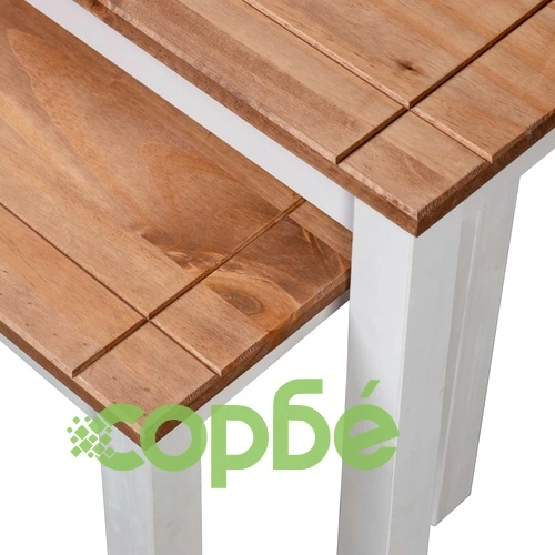 Стифиращи маси, 2 бр, бели, бор масив, Panama Range ➤ топ цена ➤ sorbe.bg