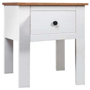 Нощно шкафче, бяло, 46x40x57 см, бор, стил Панама