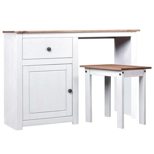 Комплект тоалетка от 2 части, бяла, бор масив, Panama Range