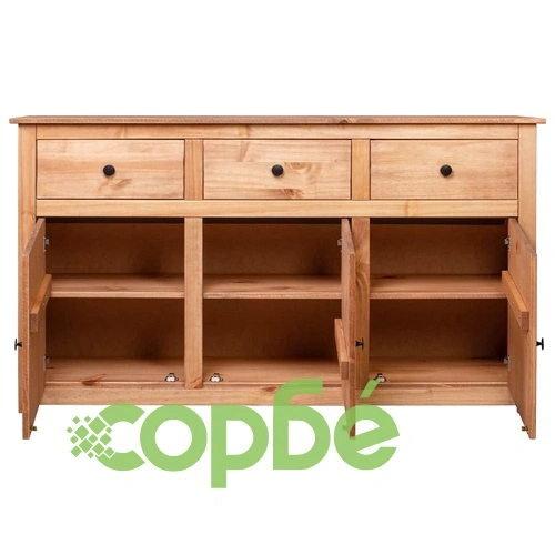 Сайдборд, 135x40x80 см, бор масив, стил Панама ➤ топ цена ➤ sorbe.bg